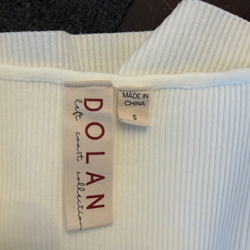 Anthropologie Dolan Eyelet Ruffle Sleeve scoop neck Sweater Top Ivory cream S - Picture 9 of 10